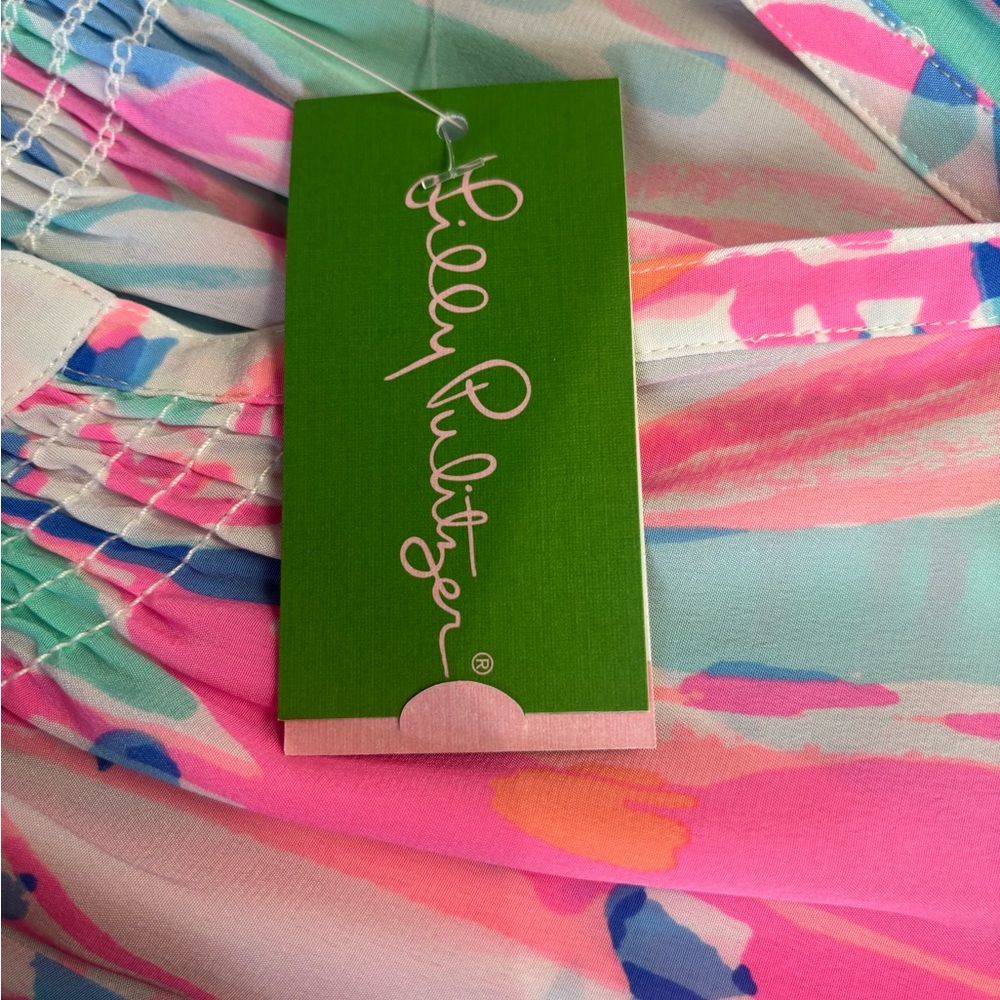 Lilly Pulitzer NWT “Out to Sea” Elsa 100% Silk Long sleeve blouse, Large - Picture 7 of 9